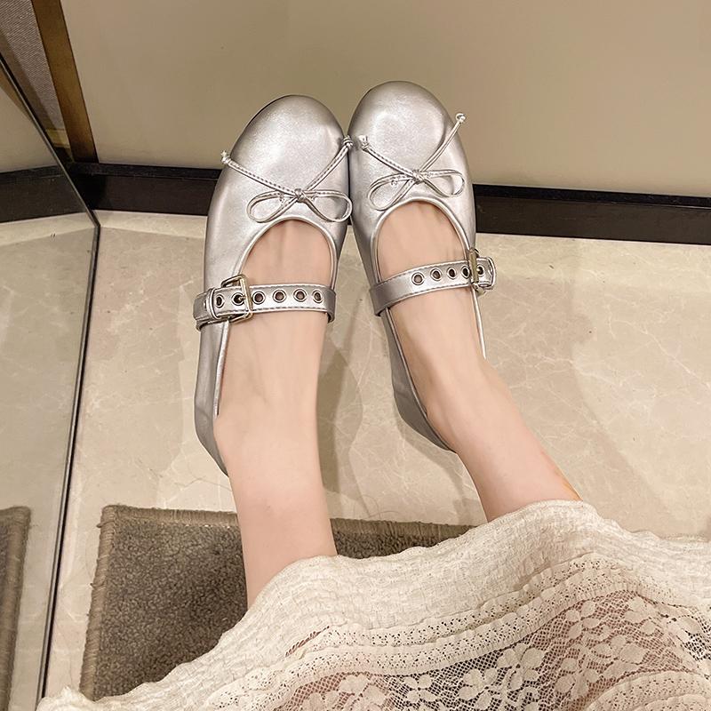 High Quality Hot Selling Women's Flat Shoes with Bow Belt Buckle Mary Jane Shoes 2024 Outdoor Dress Casual Light Shoes for Women