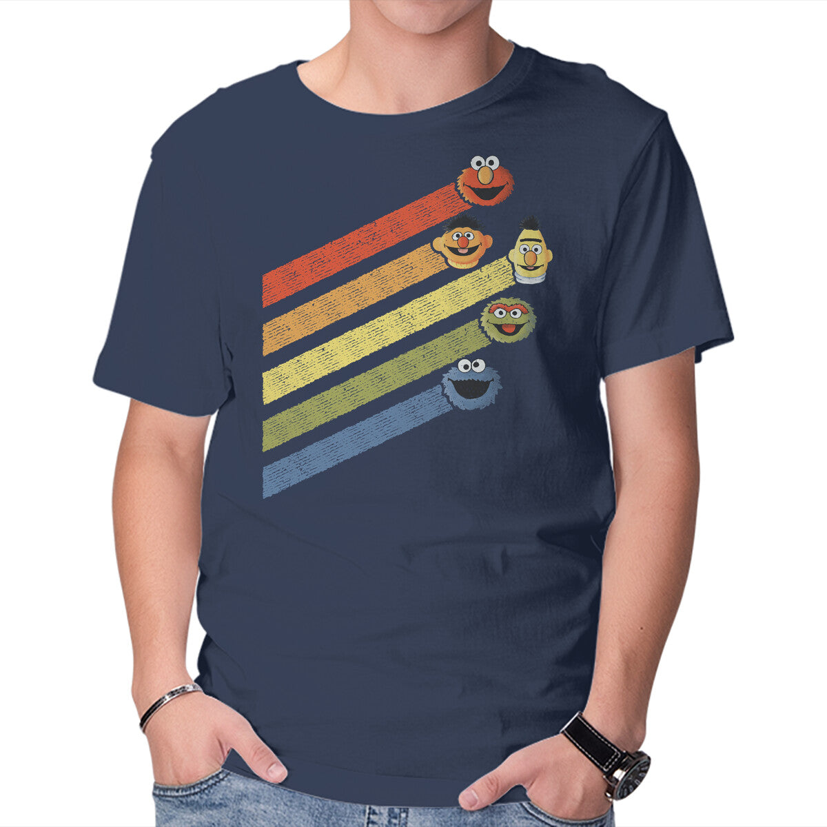Unisex Crew Neck T-Shirt Retro Sesame Graphic Short Sleeve Casual Tee S