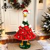 Holiday Animal Costume Christmas Porch Goose Outfit, Santa Dress with Plush Scarf And Tiered Tulle for Hat Apparel, Festive Winter Outdoor Lawn