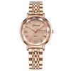 Swiss English-Chinese Women's Watch: Fashionable Butterfly Buckle, Luminous, Waterproof, Stainless Steel Band, Calendar Feature.