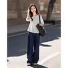 Demana Women's Color-Block Lantern Sleeve T-Shirt