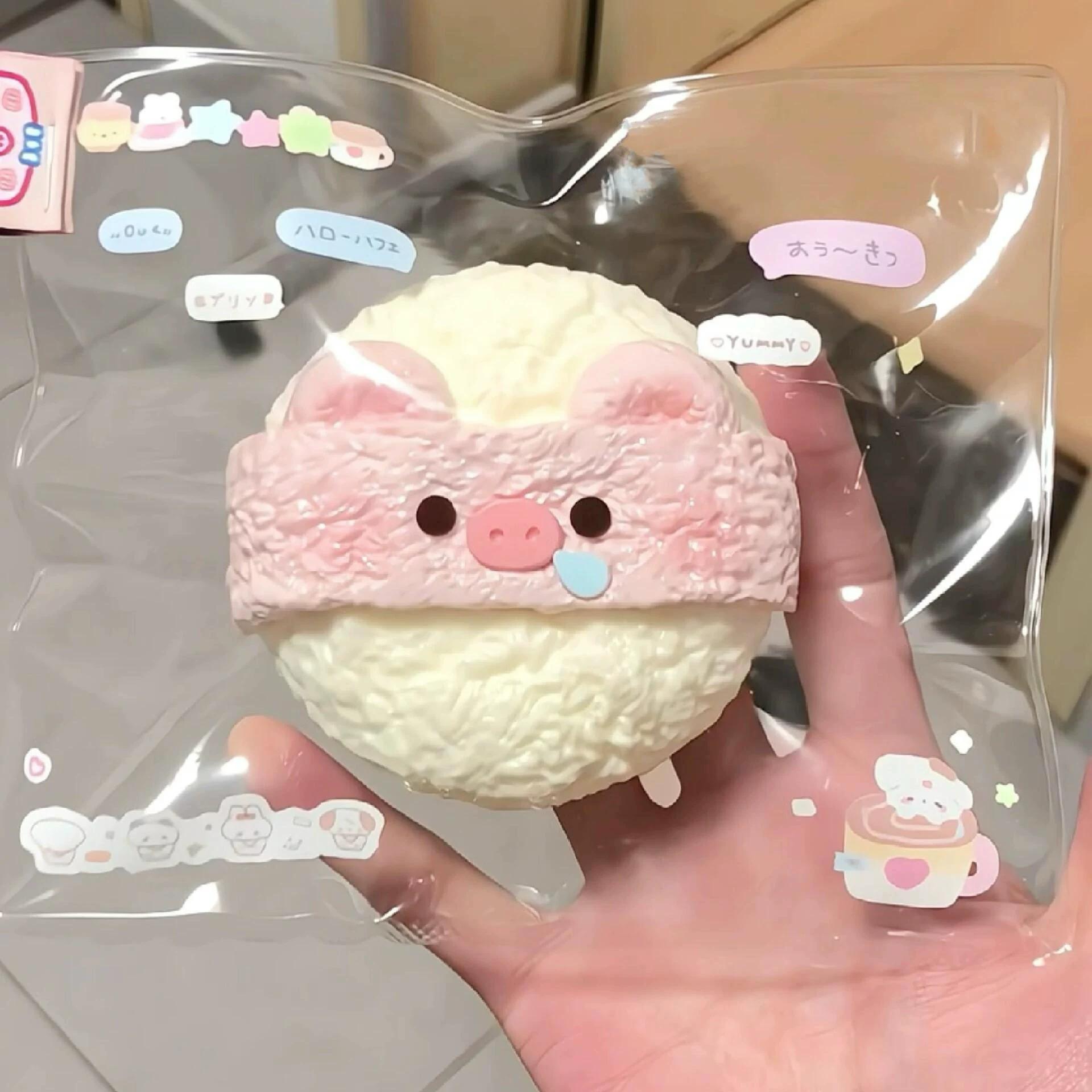 

Pig Powder Puff Squishy Food Grade Silicone Super Soft Creamy Squeeze Toy For Adult Stress Relief Anxiety Relaxing Sensory