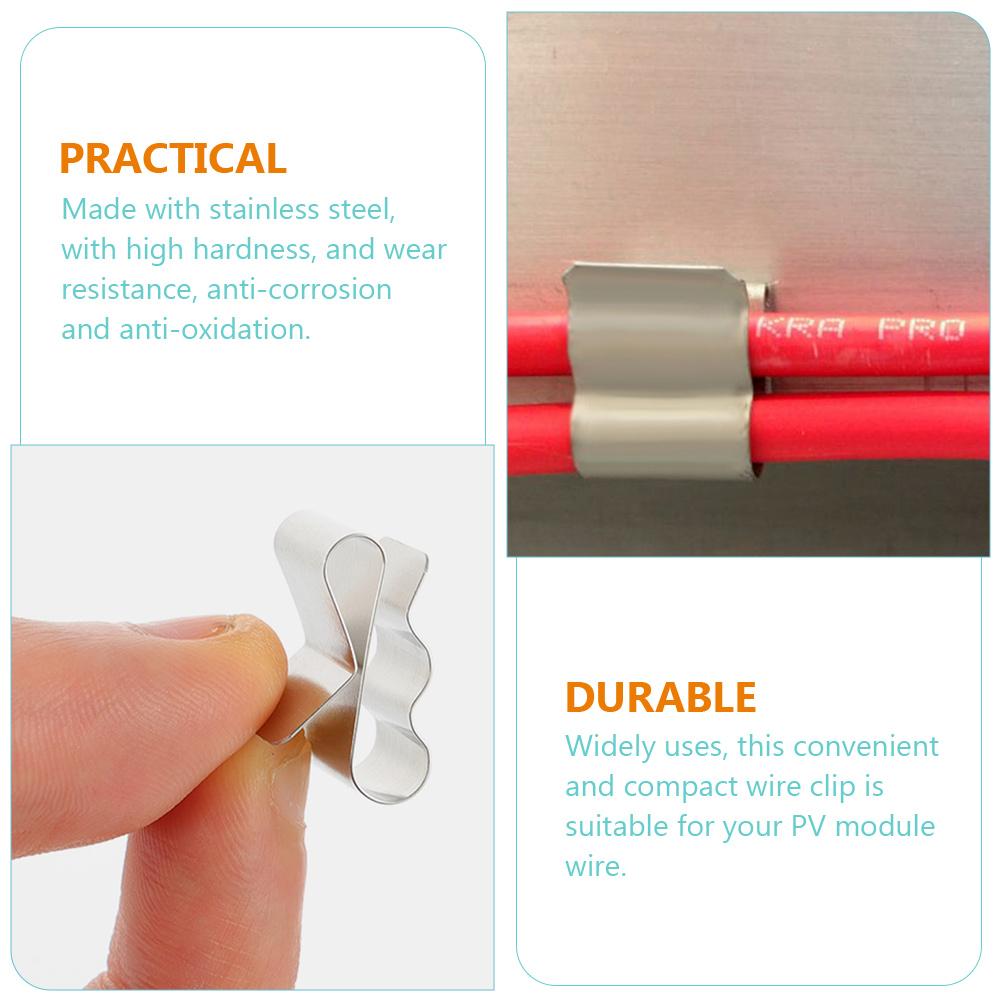 30 Pcs Photovoltaic Cable Clamp Holders for Cords Wire Harness Clips Bracket Pv Stainless Steel Solar Module Management Panel