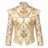 Renaissance Medieval Brocade Jacket for Men,Baroque Royal Prince Stand‑Collar Short Men Jackets,Gothic Victorian Cosplay Costume