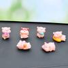 6Pcs Mini Cute Pigs Car Center Console Ornaments Micro Animal Screen Decoration Car Interior Accessories