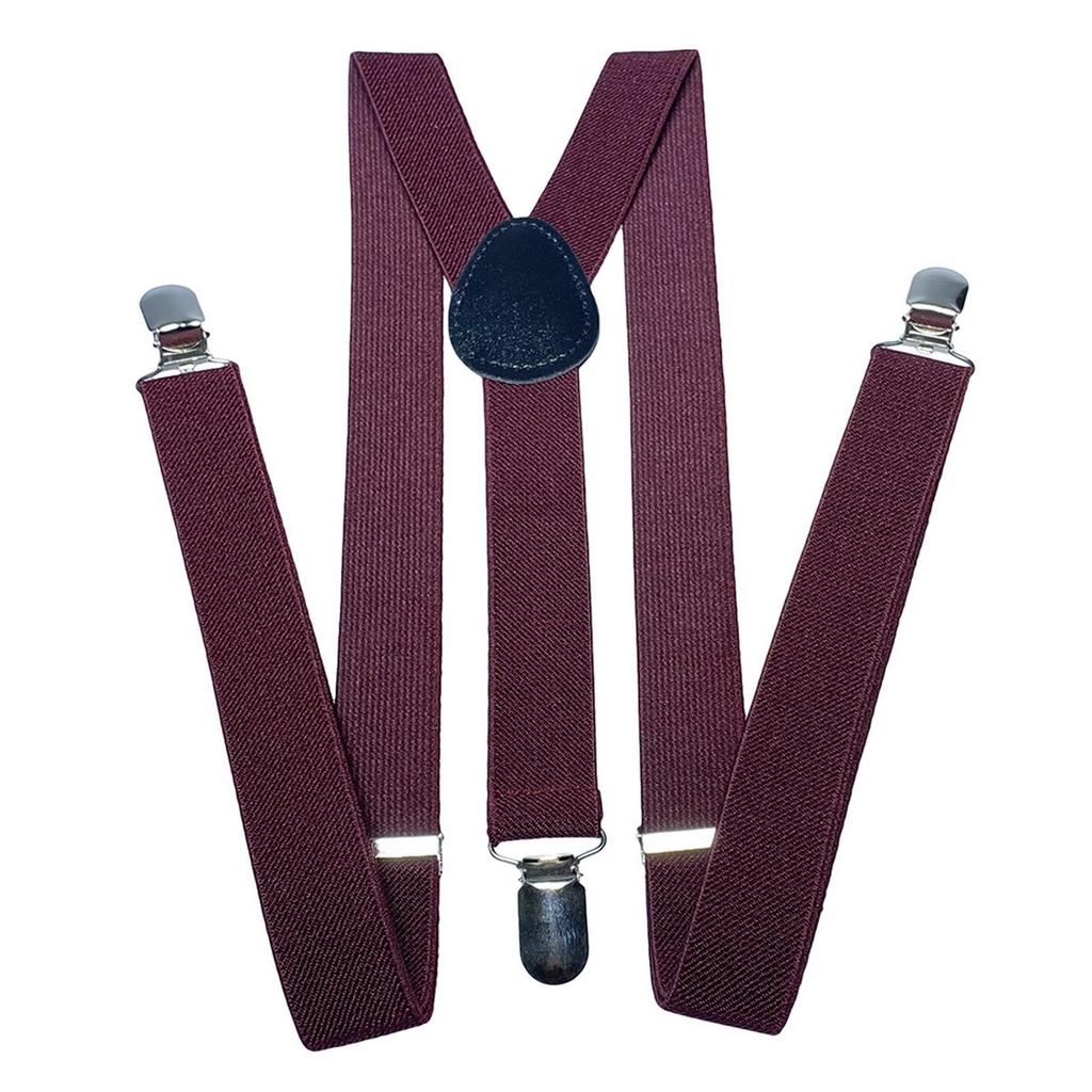 Unisex Y Back Suspenders 3 Clips Adjustable Elastic Braces
