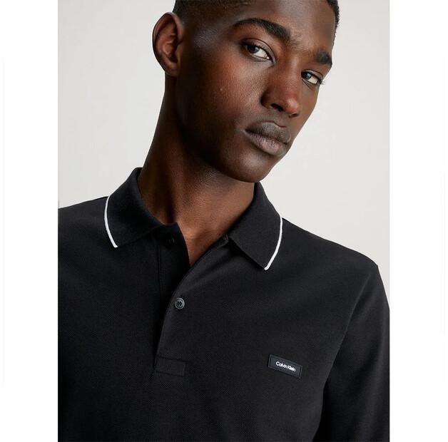 Calvin Klein Stretch Pique Tipping Short Sleeve Polo