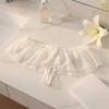 Open-crotch Lace Mesh Women Thong Sparkling Skirt Decor T-Back Panties  Wedding Night Bride