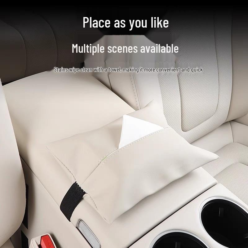 Nappa Leather Car Seat Back Armrest Tissue Holder M9