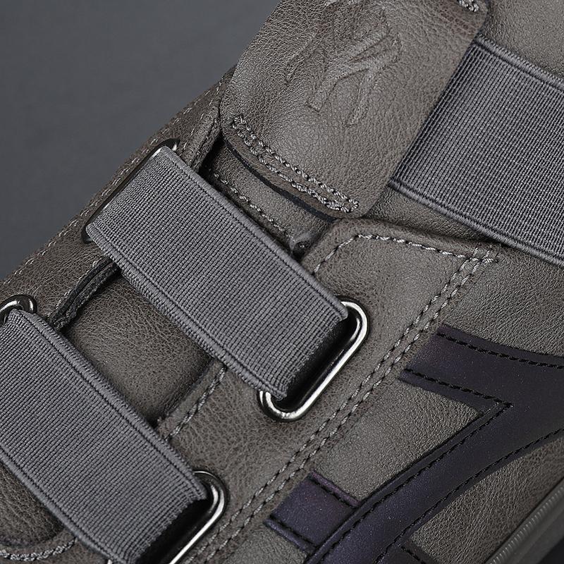 Holfredterse Mode Herren Leder Winter Pelz Warm Sneakers Vulkanisierte Lässige Flache Schuhe Skateboard Tragbare Schuhe mit Runder Spitze 20928