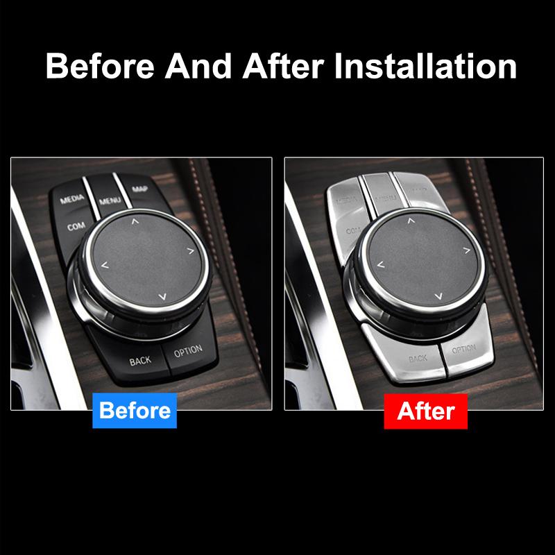 Chrome ABS Car Multimedia Button Cover Trim Parking Brake Button Sticker For BMW G01 G30 G38 5 Series 2017-2021 Auto