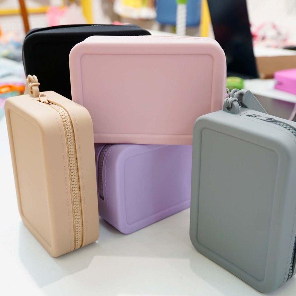 Rectangle Multifunction Storage Bag Coin Purse Small Item Bag Casual Silicone Cosmetic Bag  Outdoor