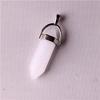 Bohemian Style Agate Crystal Quartz Hexagonal Bullet Pendant Necklace