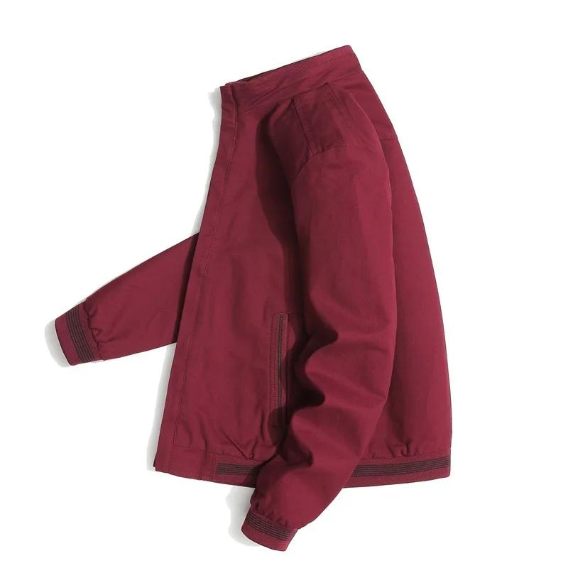 

Men s Casual Jacket Japanese Tooling Trend Men s Cotton Solid Color Stand-Up Collar Jacket M
