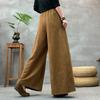 Women's Ethnic Retro Jacquard Wide-Leg Pants, Spring 2025 - Loose, Slimming, Frog Button Patchwork Culottes