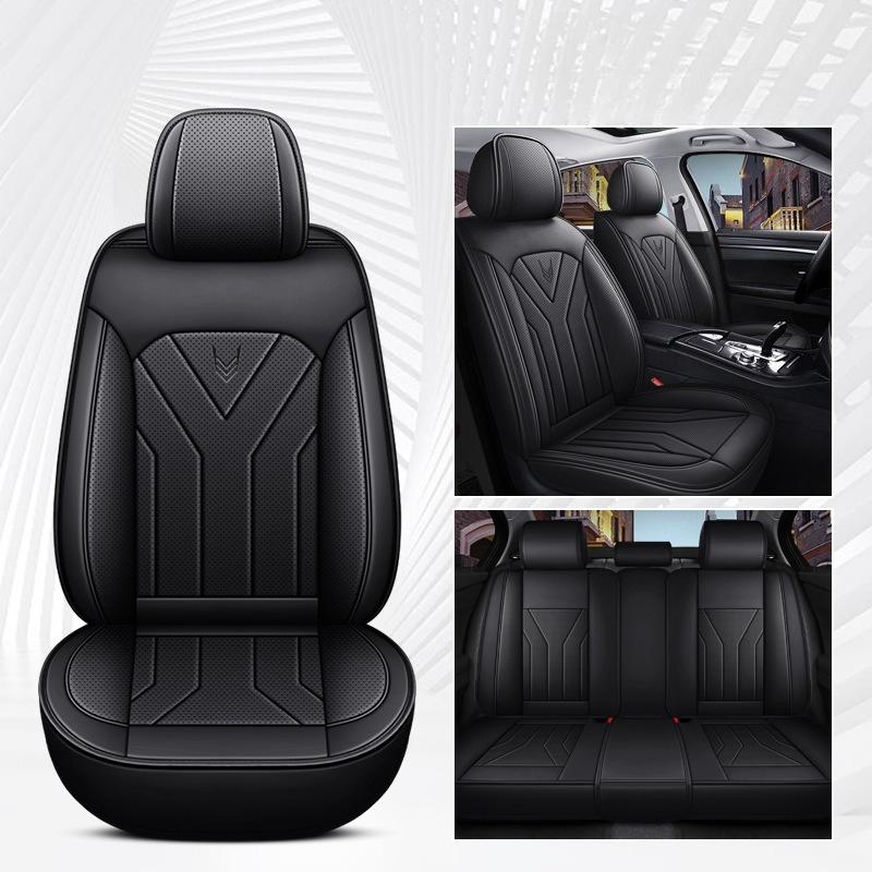 Full 5seats Faux Leather Car Seat Covers | Comfortable Supportive, Universal Fit for Various Models, Sponge Filler, Non-Textile Material