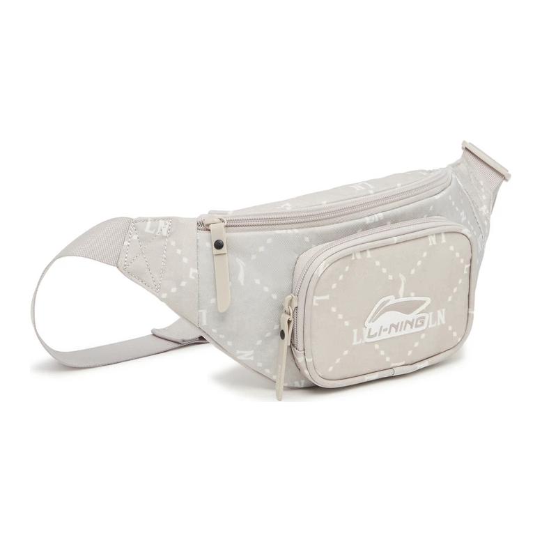 New LiNing Sports Life Collection Polyester Sling Bag, Fanny Pack Unisex Ecru ABDT329-3
