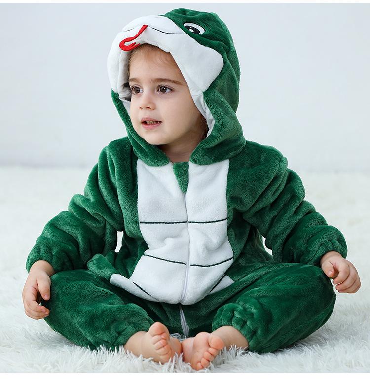 Children's Animal Onesie Pajamas Flannel Sleepwear Winter Warm Homewear Jumpsuit One-Piece Hooded Fleece Rompers Long Sleeve Outfits for Girls Boys
