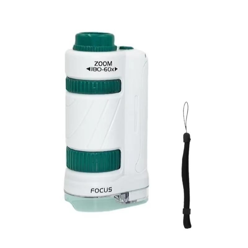 60-80x Handheld Microscope Science Experiment Set With Led Light Kindergarten Toy Handheld Children's Outdoor Toy