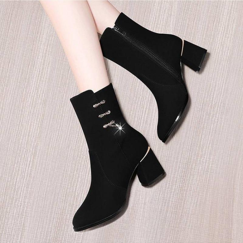 

Soft leather medium mother medium boots women s fashion boots soft leather winter velvet boots new autumn and winter leather shoes women 40
