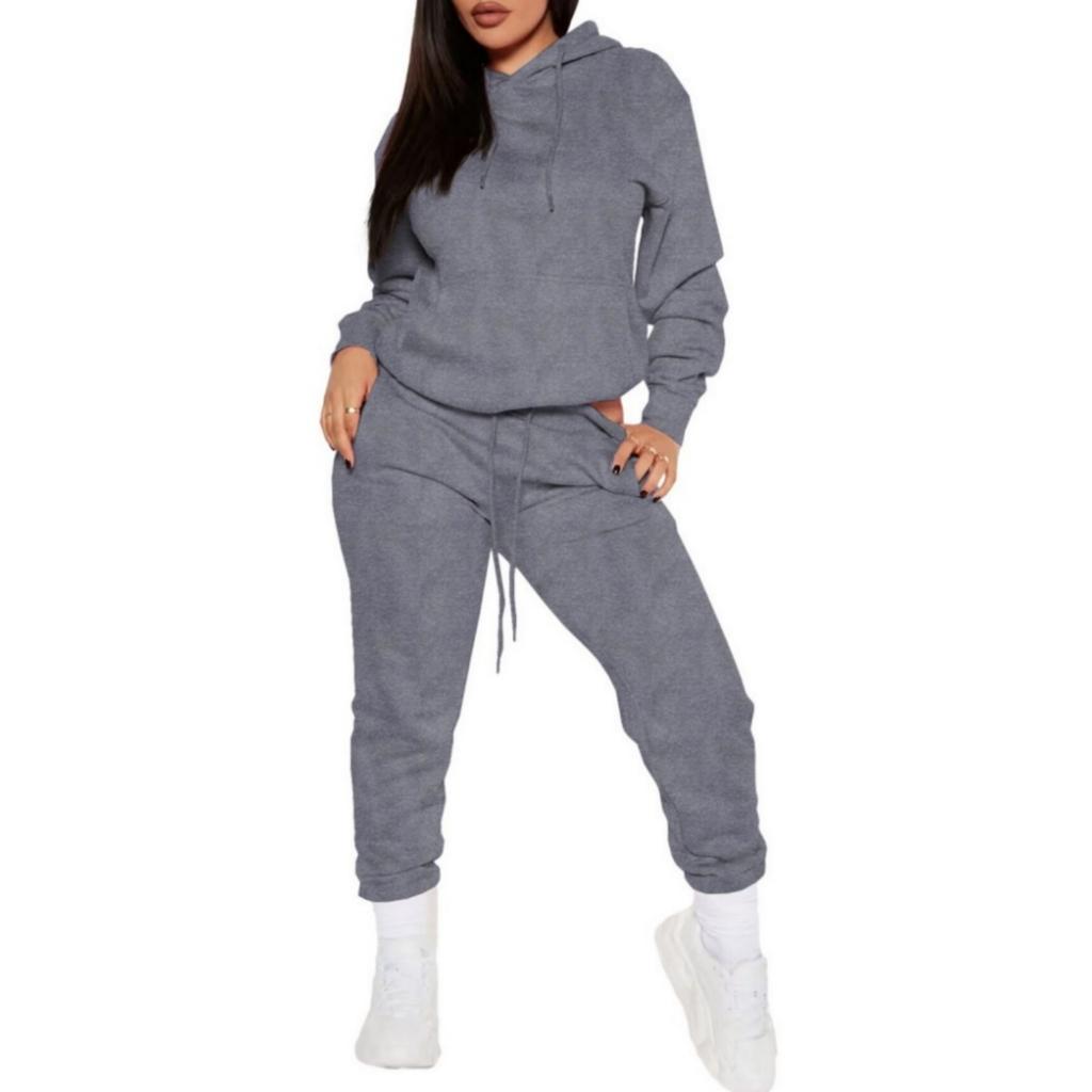 Fashionable Women's Casual Sweatshirt Hooded Sports Suit