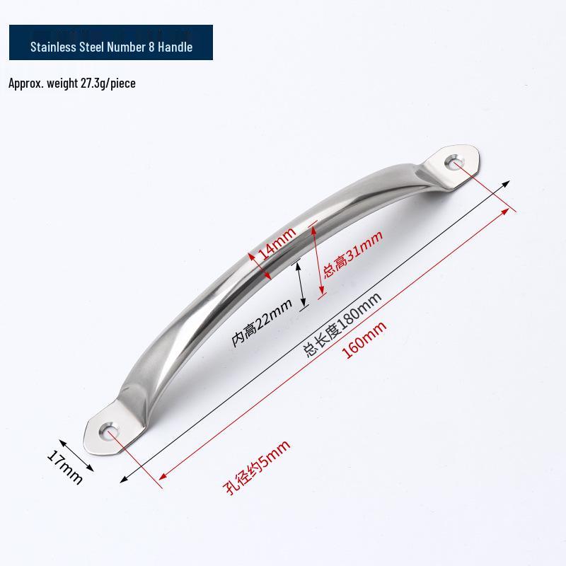 Stainless Steel Curved Pull Handle for Kitchen Cabinets, Wardrobe Doors, and Chopping Boards