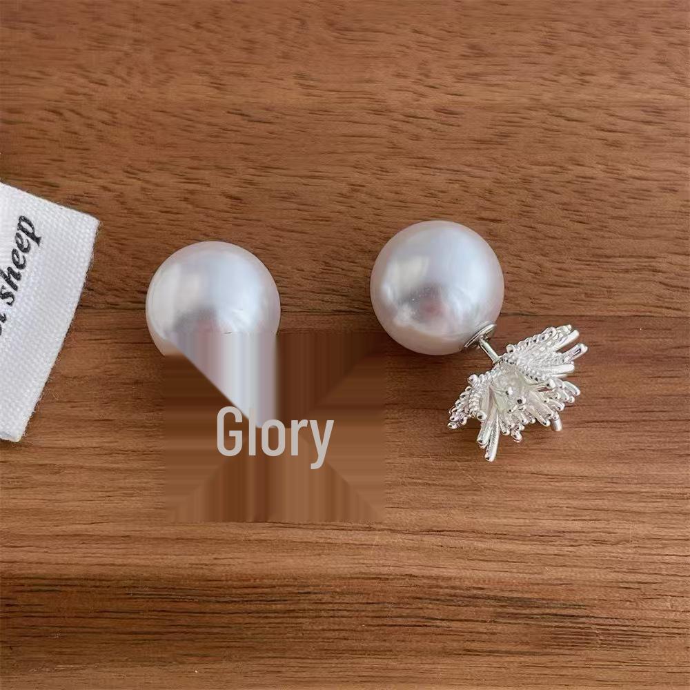 Two-Way Wear Fireworks Pearl Back-Hanging Silver Earrings - Elegant Summer Jewelry серебряный