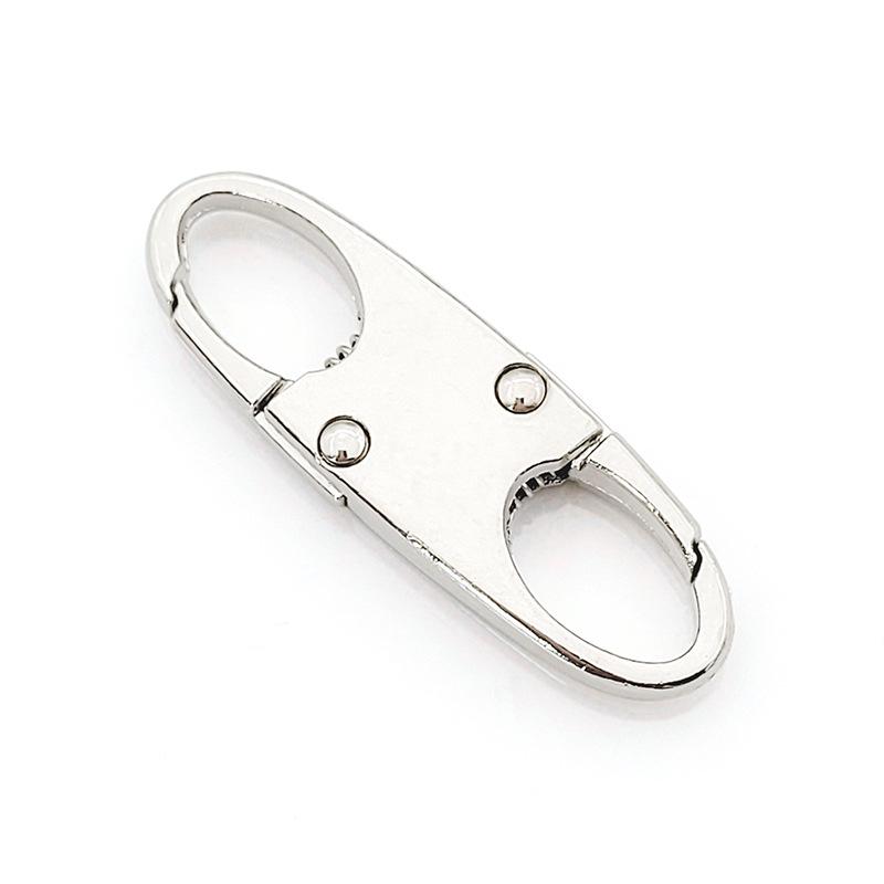 Adjustable S-Type Keychain with Detachable Zipper Pull and Metal Figure-8 Carabiner Buckle