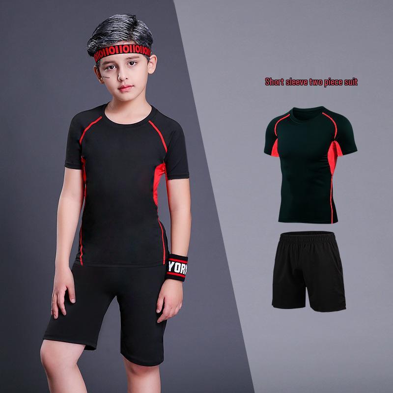 

Детский спортивный комплект с коротким рукавом для быстрого высыхания для баскетбола, йоги и фитнеса Size 28