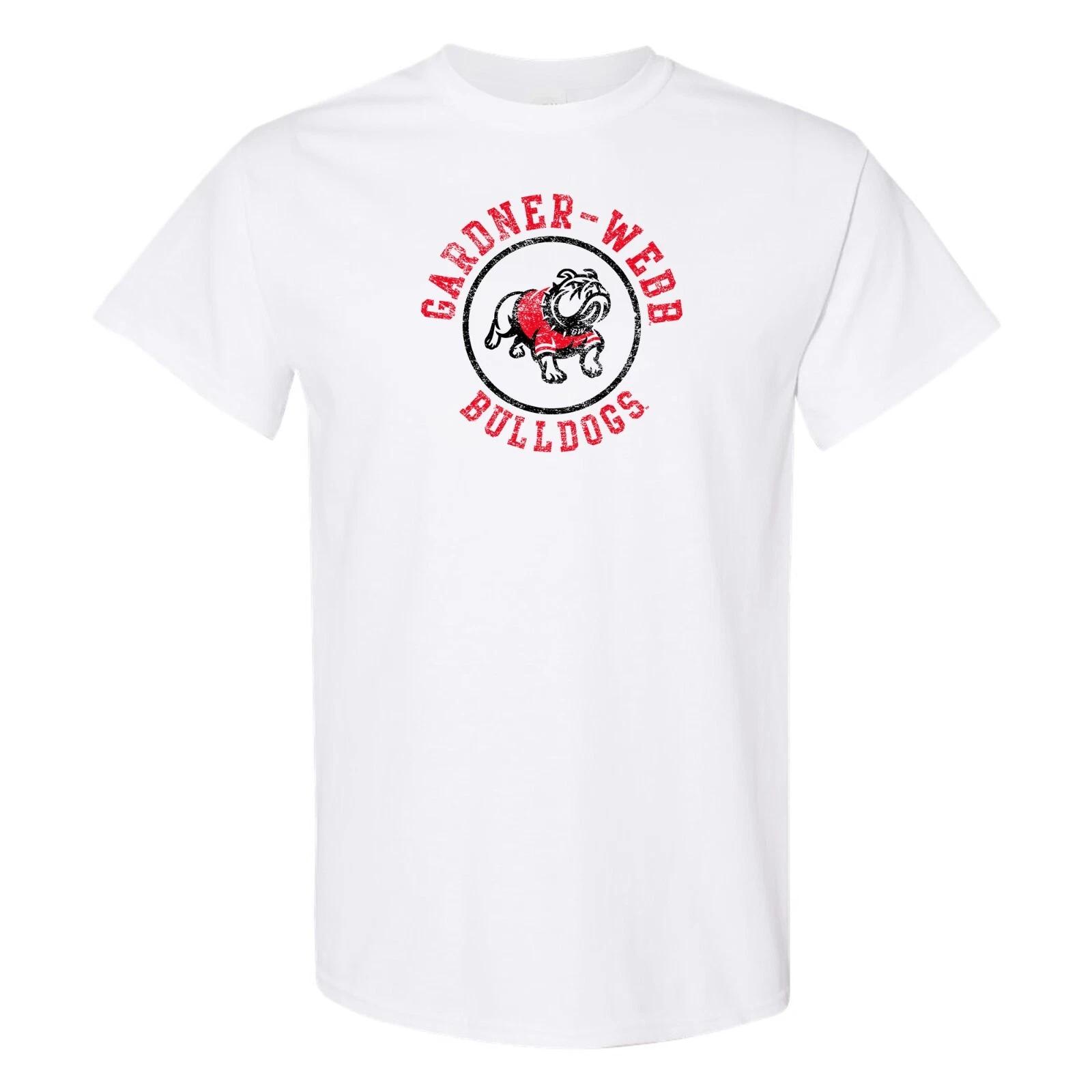Gardner-Webb University Bulldogs Distressed Circle Logo T-Shirt - White M