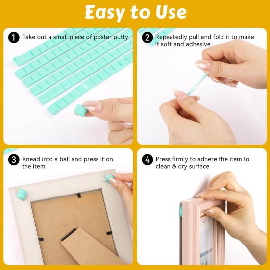 288 Adet Yapışkan Macun Çıkarılabilir Yapışkanlı Poster Macunu Montaj Yapışkanlı Macun Resim Asmak İçin Sanat Dekorasyonları