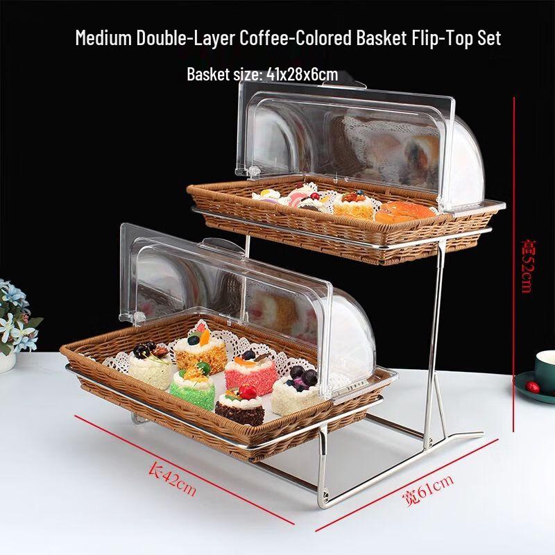 Double-Layer Buffet Serving Tray with Lid