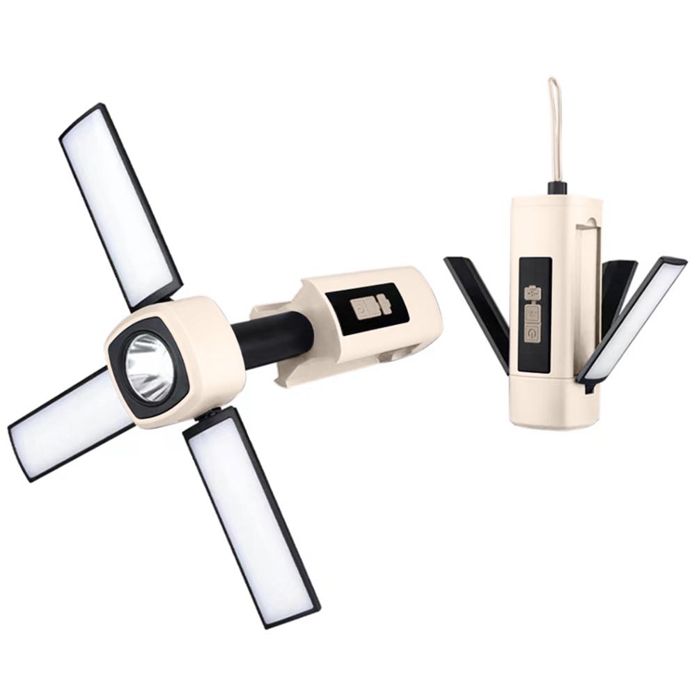 1PC High Power LED Flashlight Foldable Portable Lantern Digital Display 360° Rotation Lamp Strong Magnetic Attract for Emergency Camp