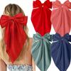 4Pcs Hair Bows Clips For Women, Black Bow White Bow Pink Bows Bow Hair Clips For Women Ribbons Bow Barrettes Satin Hair Bows Long Tail Clips
