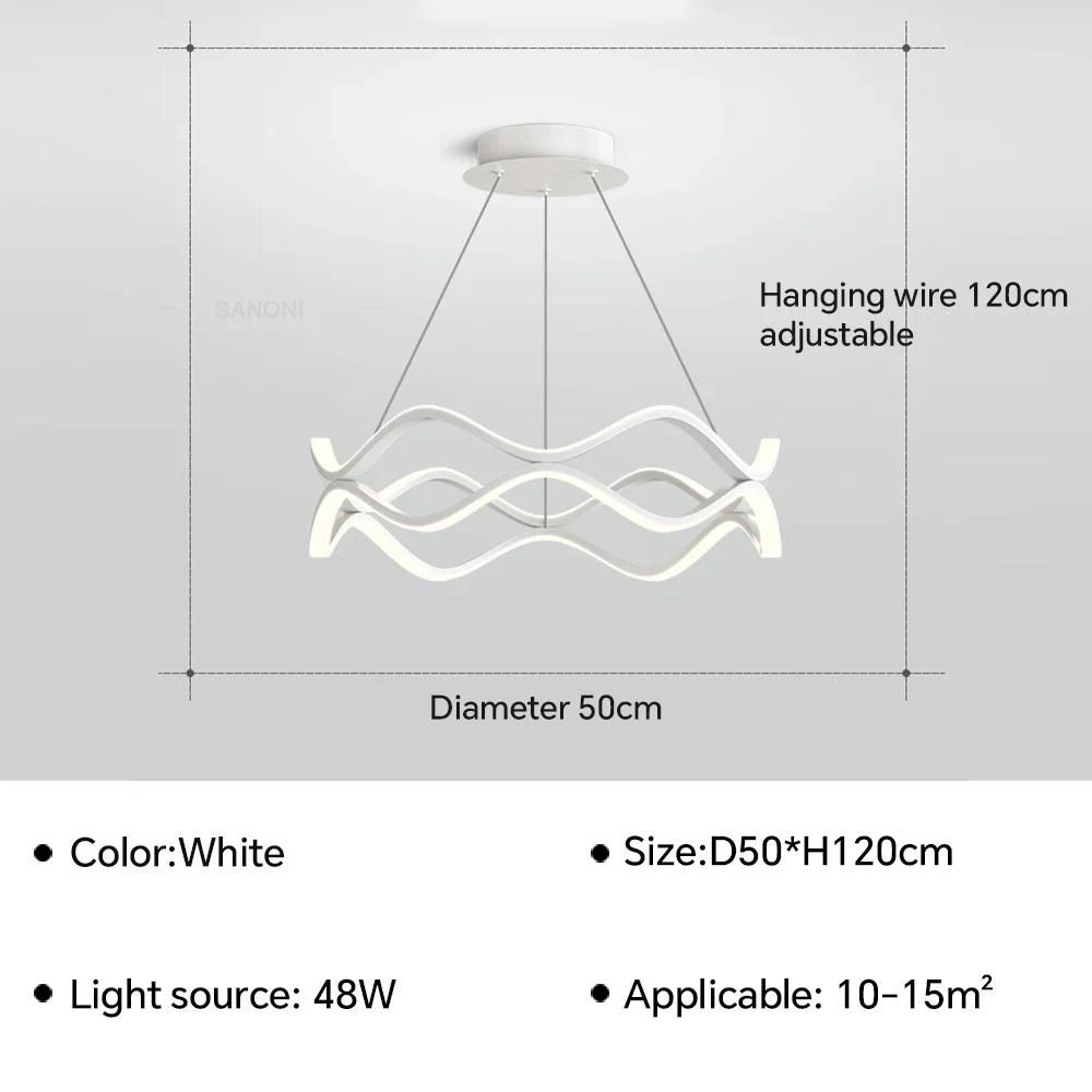 Modern LED Pendant Light For Bedroom Living Dining Room Chandelier Luxury Ring Hanging Lamp Home Decor Indoor Lighting Fixture