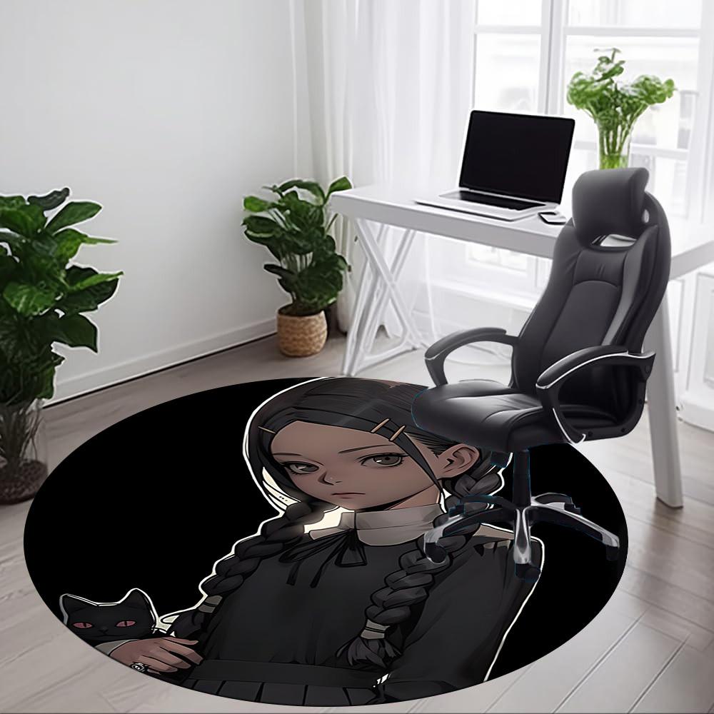 1pc Wednesday Addams Office Round Area Rug, Under Office Chairs Bedroom Living Room Home Decor A1022408
