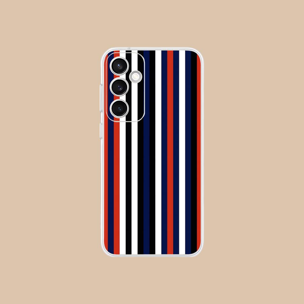 Red Blue Stripe Mobile Phone Case for Samsung Galaxy S25 S24 S23 S22 S21Plus FE Ultra Clear Colorful Cover Luxury Smartphone