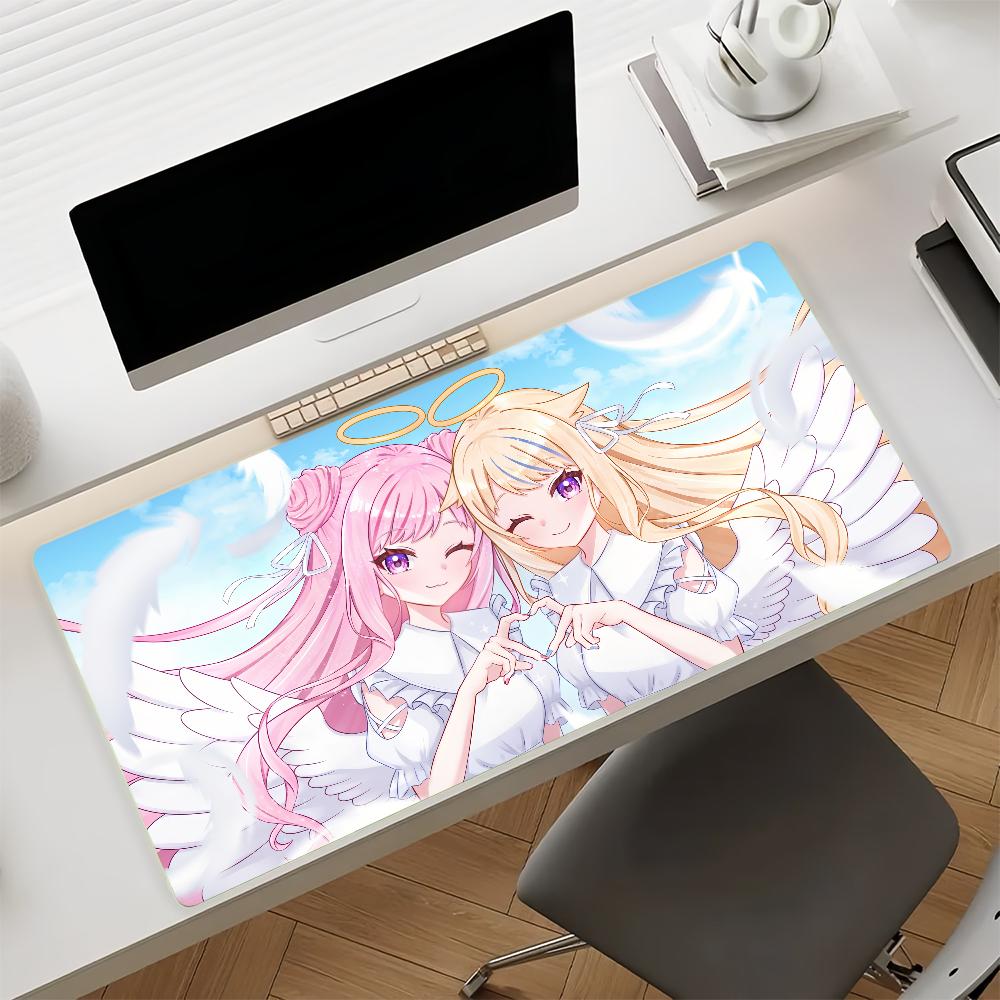 Band Vtubers Himehina Anime Gaming Mouse Pad Antislip Rubber Base Large Pc Keyboard Laptop Desk Mat For Office Student Home