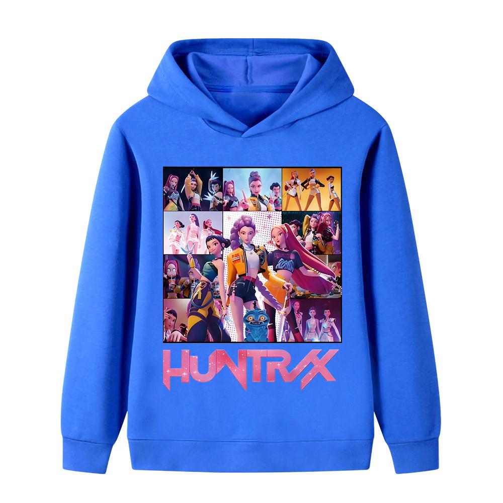 B1250 Kids Boys Girls Kpop Rumi Zoey Mira Print Long Sleeves Hoodie