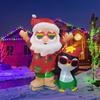 Christmas Decorations Hawaii Santa Penguin 1.8M/6FT Inflatable Toys Built-in LED Lights Model Party Xmas Holiday Decor Ornaments