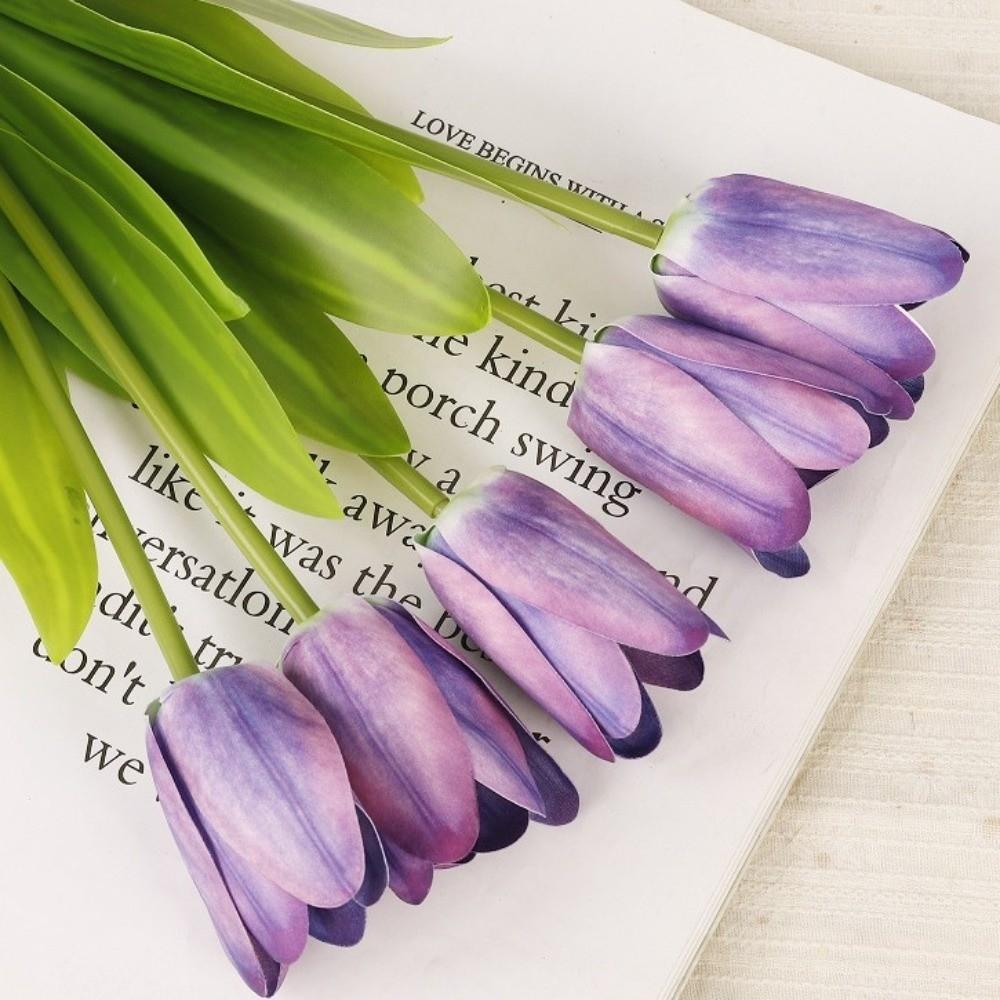 Handmade Simulation Big Tulip Real Touch Fake Flower Artificial Tulip Flowers  Teacher's Day