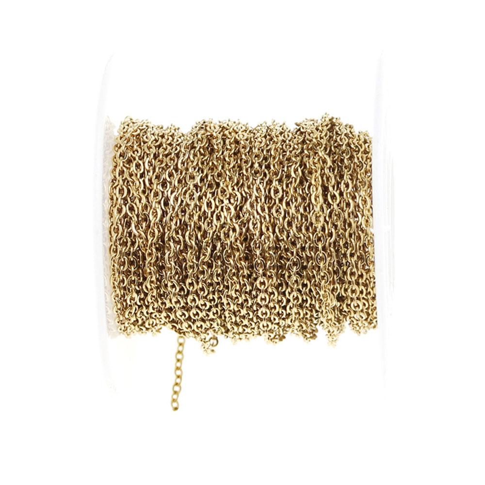 Kettenware 20 Meter/Rolle Edelstahl Kabelgliederketten 1,2/1,5 /2,0/2,5 mm für DIY Halsketten Schmuckherstellung Handwerk