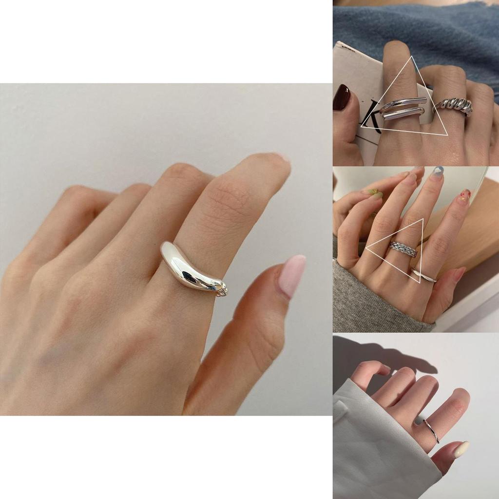 925 Premium Sterling Silver Adjustable Ring With Contemporary Design For Women Stylish