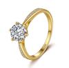 CKT 100% Tikras 18k Aukso Žiedas Moissanite 1ct Su Prabangiais Vestuviniais Papuošalais Moterims Vasaros Sužadėtuvių Dovana Nerūdijantis