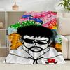 1 Stück Bad Bunny Collage Flanelldecke Geschenk, Geeignet für Männer und Frauen, Weich, Ideal für Betten und Sofa, Geburtstags- oder Weihnachtsgeschenk