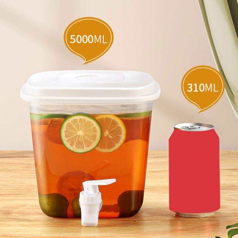 Caraffa per Acqua Trasparente da Frigorifero con Coperchio per Succhi Cold Brew Grande Capacità Dispenser per Bevande Essenziale per la Cucina
