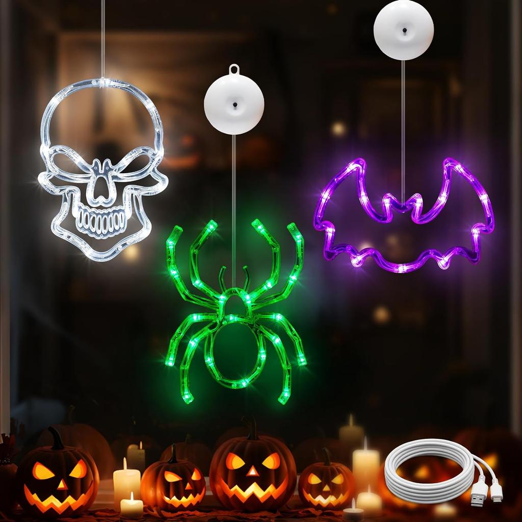 suddus Christmas Window Lights Decoration, Star, Bell & Tree Multicolor