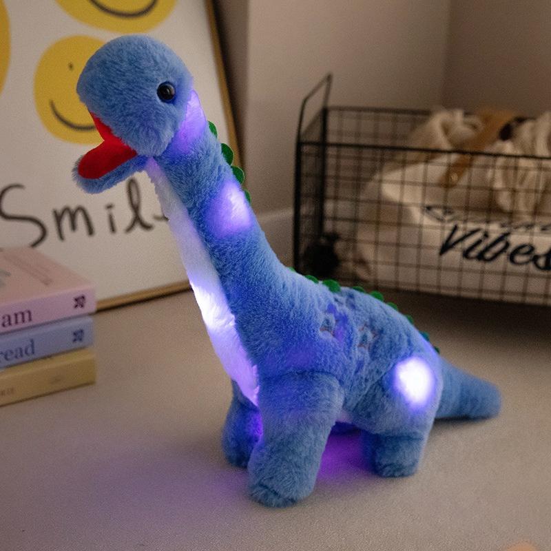 Simulated Glowing Dinosaur Doll Plush Toy Cute Tyrannosaurus Rex Triceratops Children's Birthday Gift Doll