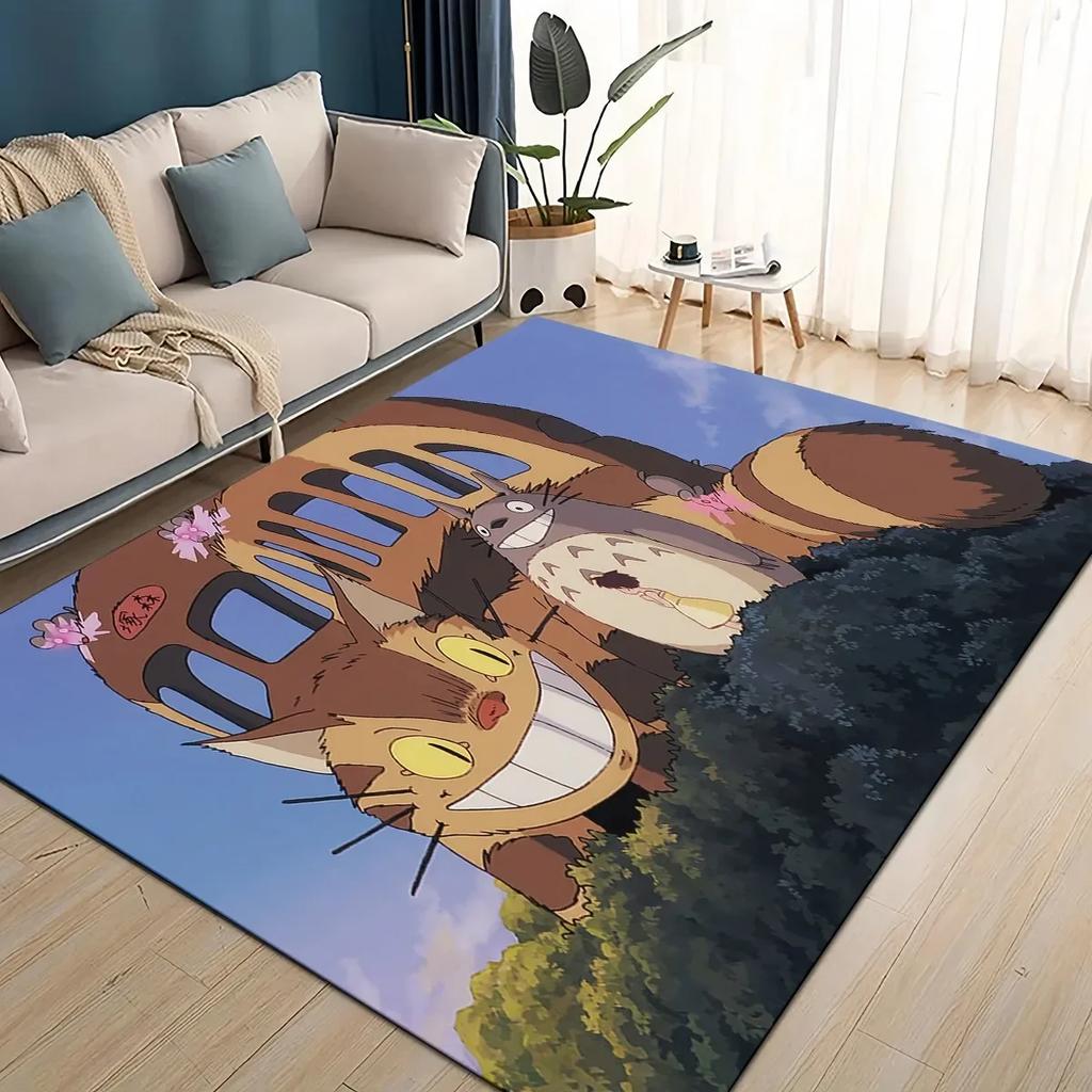 3D T-Totoros Cartoon Area Rug Large,Carpet Rug for Living Room Bedroom Sofa Doormat Decoration,kid Play Non-slip Floor Mat