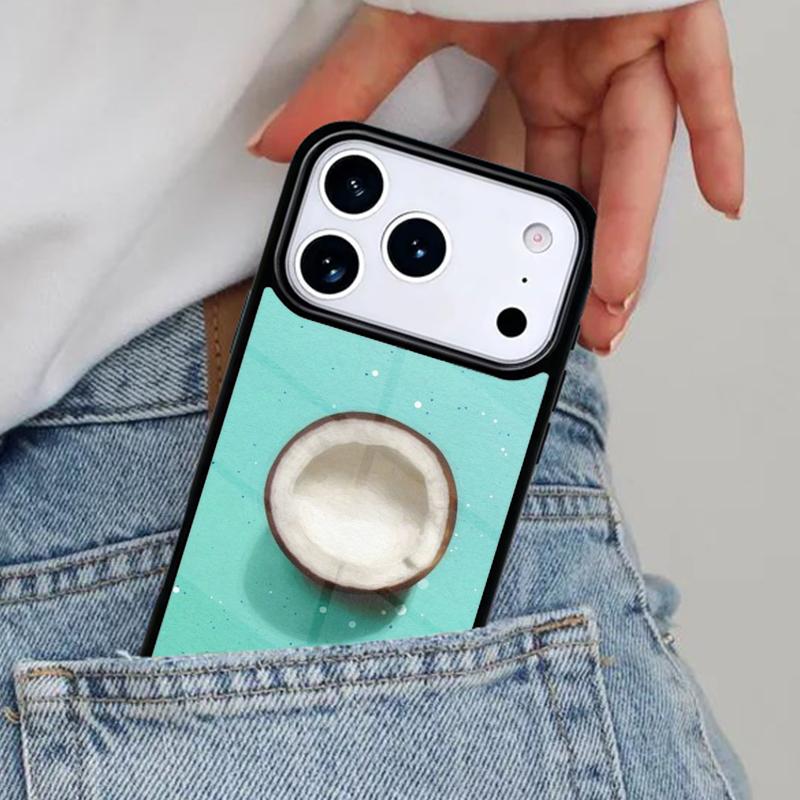 Summer Fruit Coconut On the Beach Phone Case for iPhone 17ProMax 12 13 14 15 16e 17 Pro Max Plus Air Cover